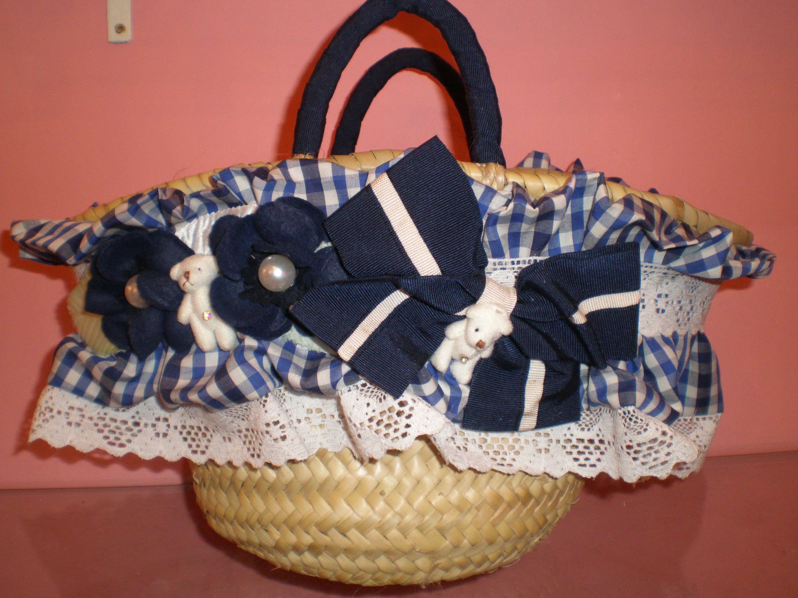 Borse paglia decorate