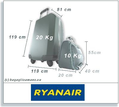 Misure borse ryanair